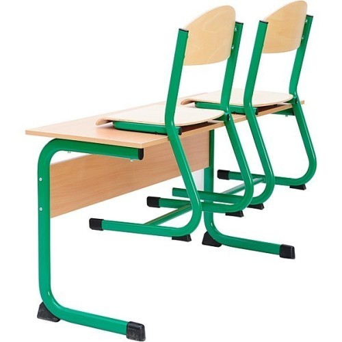 Lot de 2 tables salle de classe biplace