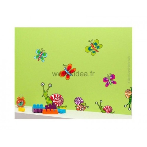 Sticker Papillons et escargots