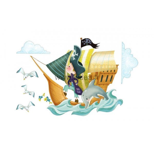 Sticker Pirate - Bateau de pirates