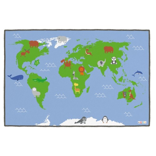 Très grand tapis carte du monde