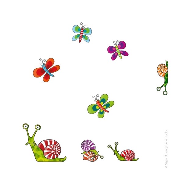 Sticker Papillons et escargots