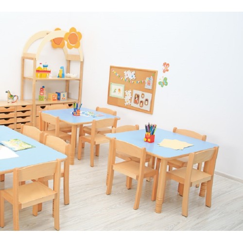 Table maternelle carrée réglable