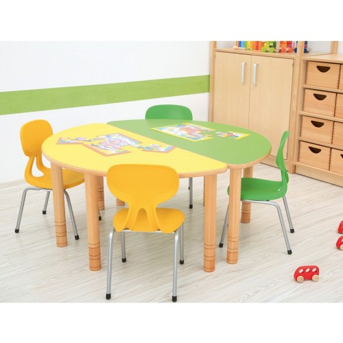 Table maternelle demi cercle réglable