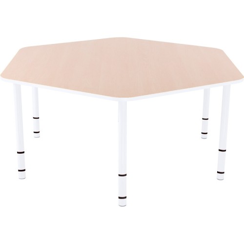 Table enfant hexagonale réglable - de 40 à 58 cm