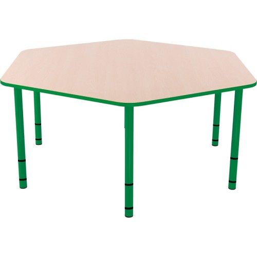 Table enfant hexagonale réglable - de 40 à 58 cm