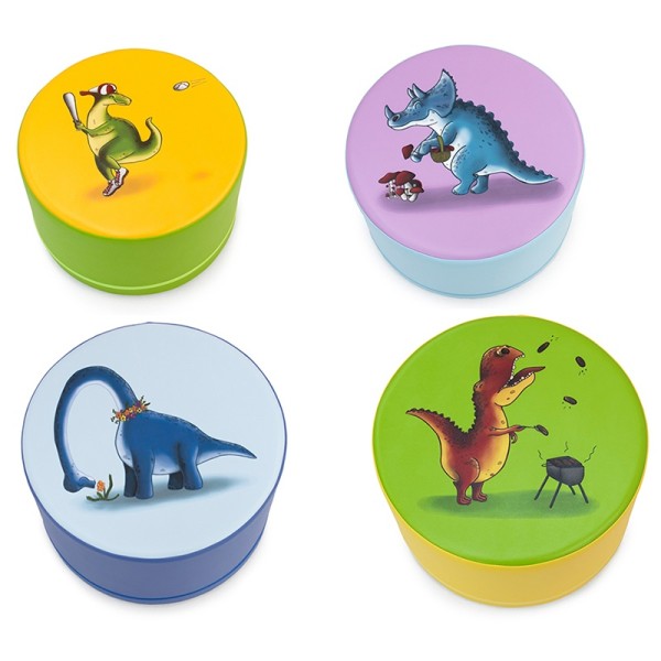 4 poufs en mousse - Motifs dinosaures