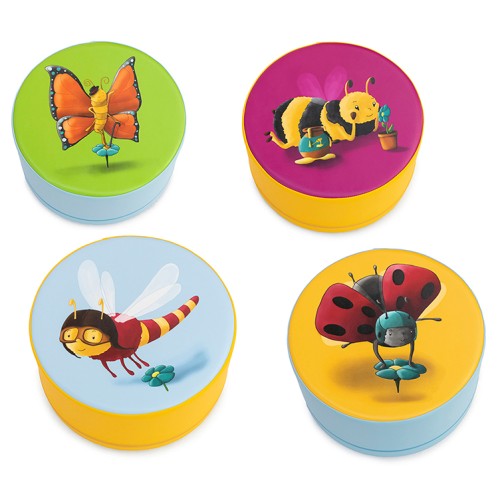 4 poufs en mousse - Motifs insectes