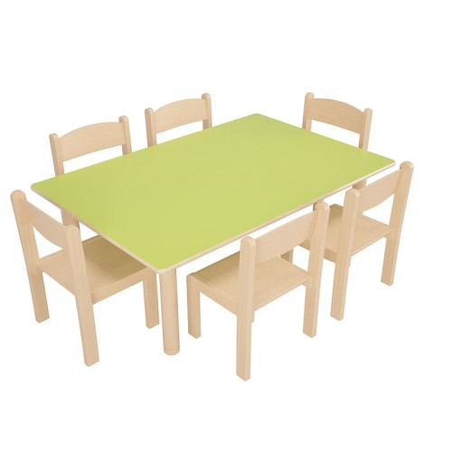 Table rectangle et 6 chaises T1