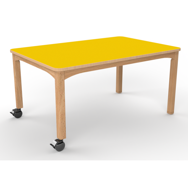 Table rectangle avec roulettes - 120 x 60 cm