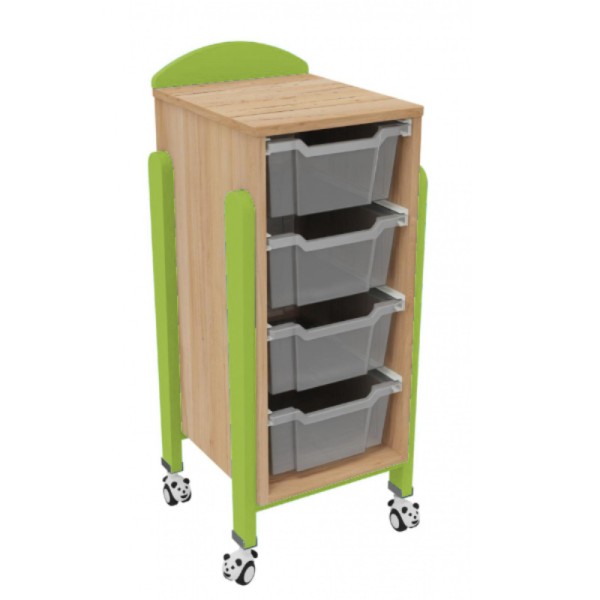 Meuble mobile 4 bacs de rangement