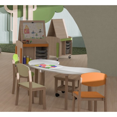 Table haricot en bois pour enfants