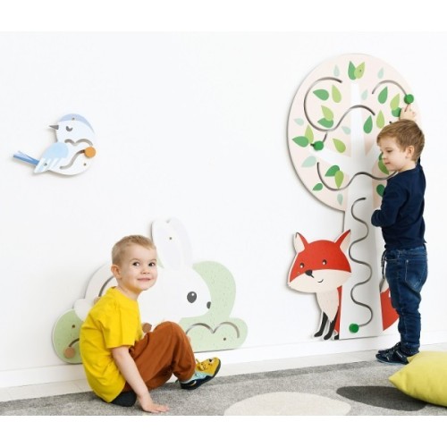 Jeu mural en bois renard