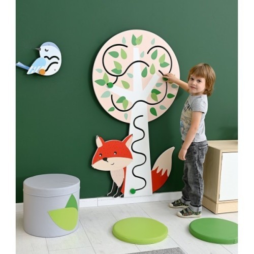 Jeu mural en bois renard