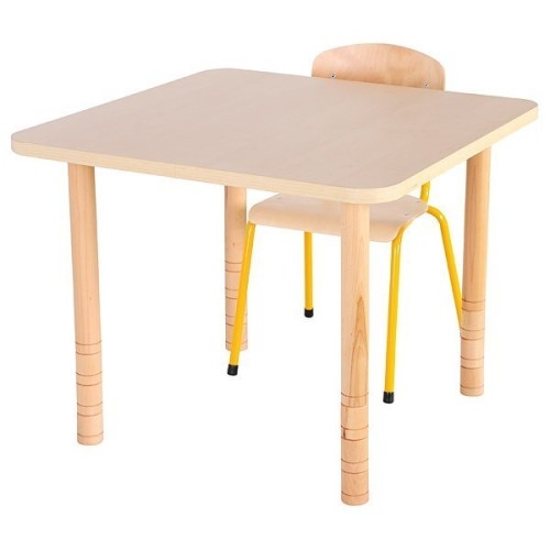 Table carrée bois réglable