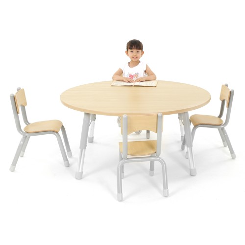 Pack table ronde enfant réglable et 4 chaises