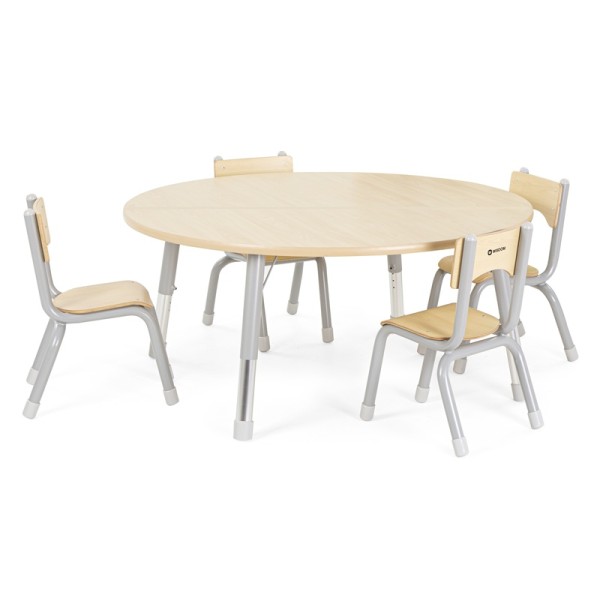 Pack table ronde enfant réglable et 4 chaises