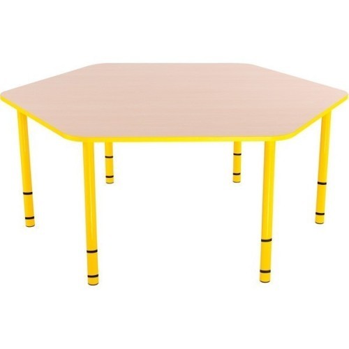 Table enfant hexagonale réglable - de 40 à 58 cm