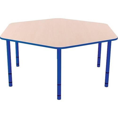 Table enfant hexagonale réglable - de 40 à 58 cm