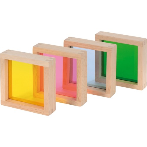 Set 7 pièces carrées colorées et miroirs