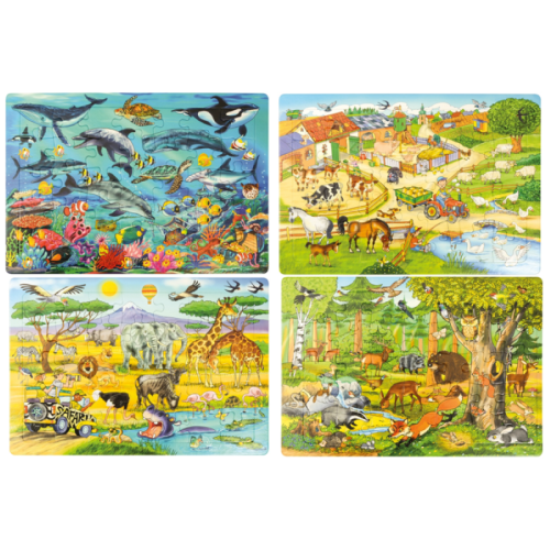 Pack 4 puzzles animaux