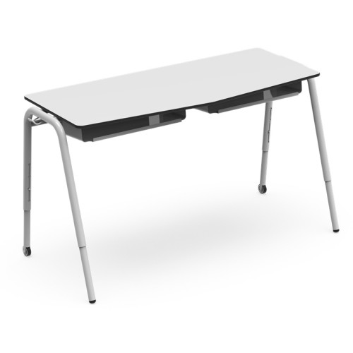 Table scolaire 2 élèves avec roulettes