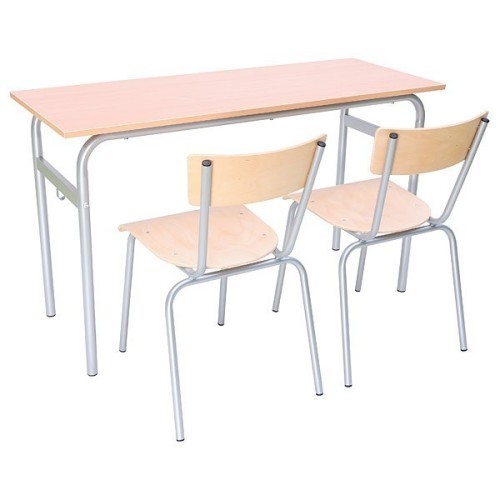 Lot de 6 tables école fixe biplace