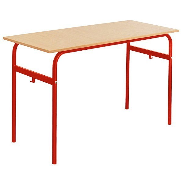 Lot de 6 tables école fixe biplace