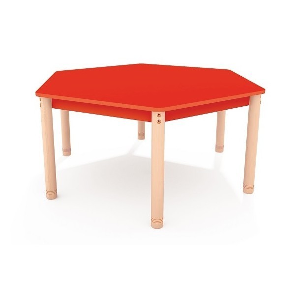 Table hexagonale colorée - de 40 à 58 cm