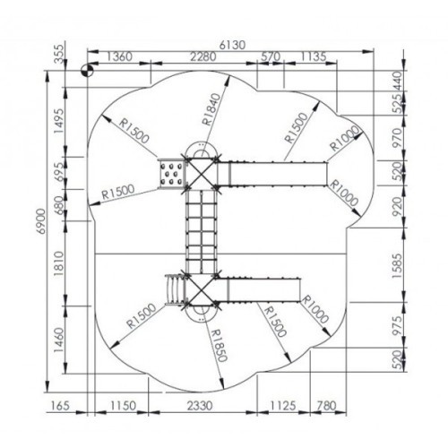 Structure multi-jeux palmier