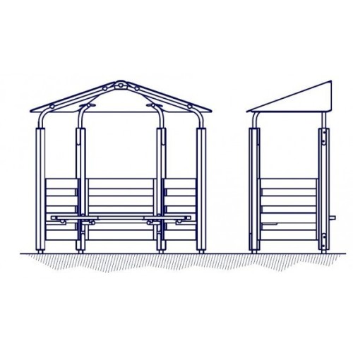 Banc urbain couvert