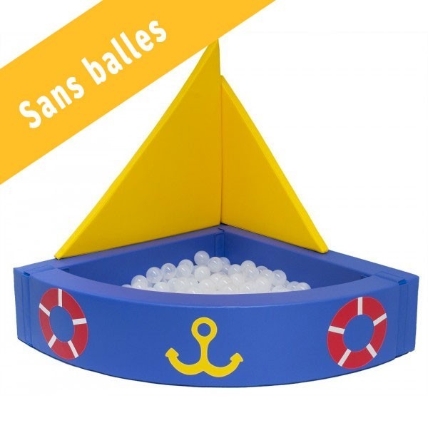 Piscine à balles d'angle - motif bateau à voiles - Sans balles