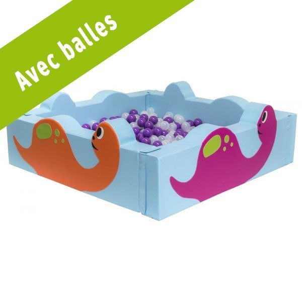 Grande piscine à balles - motif dinosaures - Avec balles