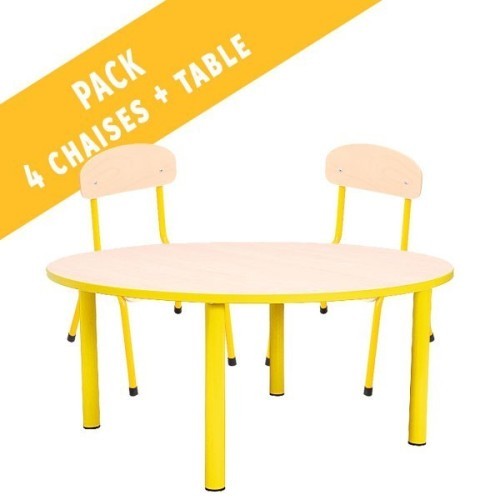 Pack table ronde et 4 chaises - T0