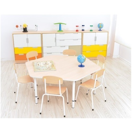 Pack table hexagonale et 6 chaises - T0