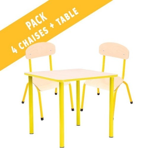 Pack table carrée et 4 chaises - T1 à T3