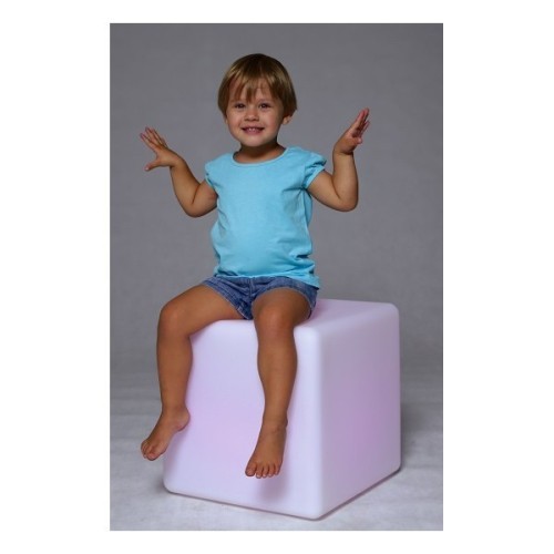 Tabouret cube lumineux