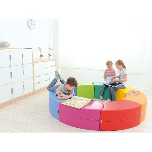 Ensemble de 8 poufs incurvés