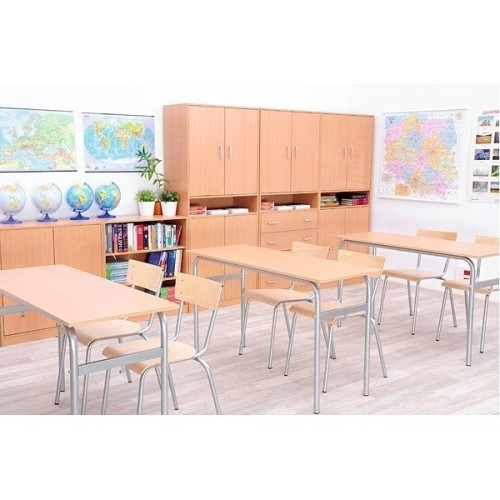 Lot de 6 tables école fixe biplace